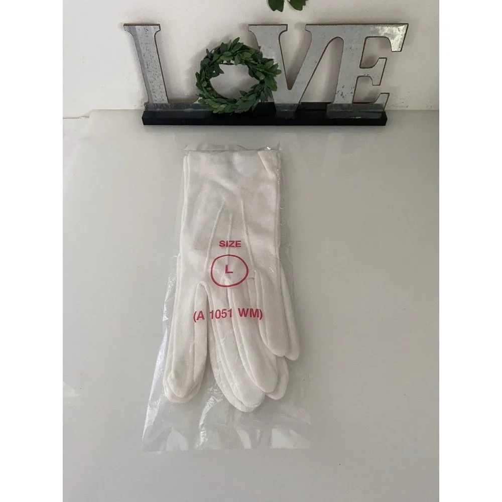 1 Pair White Class A‎ Dress Uniform Gloves Band Parade Honor Fireman Police NIB
